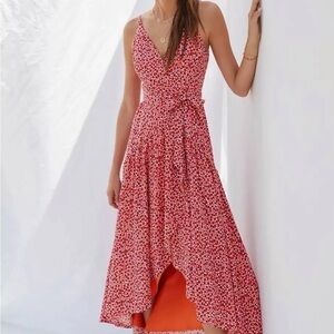 Red Floral Maxi Dress